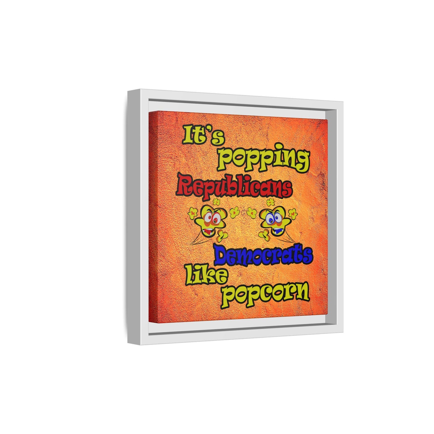popping like popcorn - framed canvas art (burnt orange)