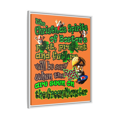 christmas spirits of boston - framed canvas art (crusta)