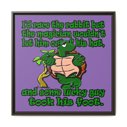 turtle race - framed canvas art (light purple)