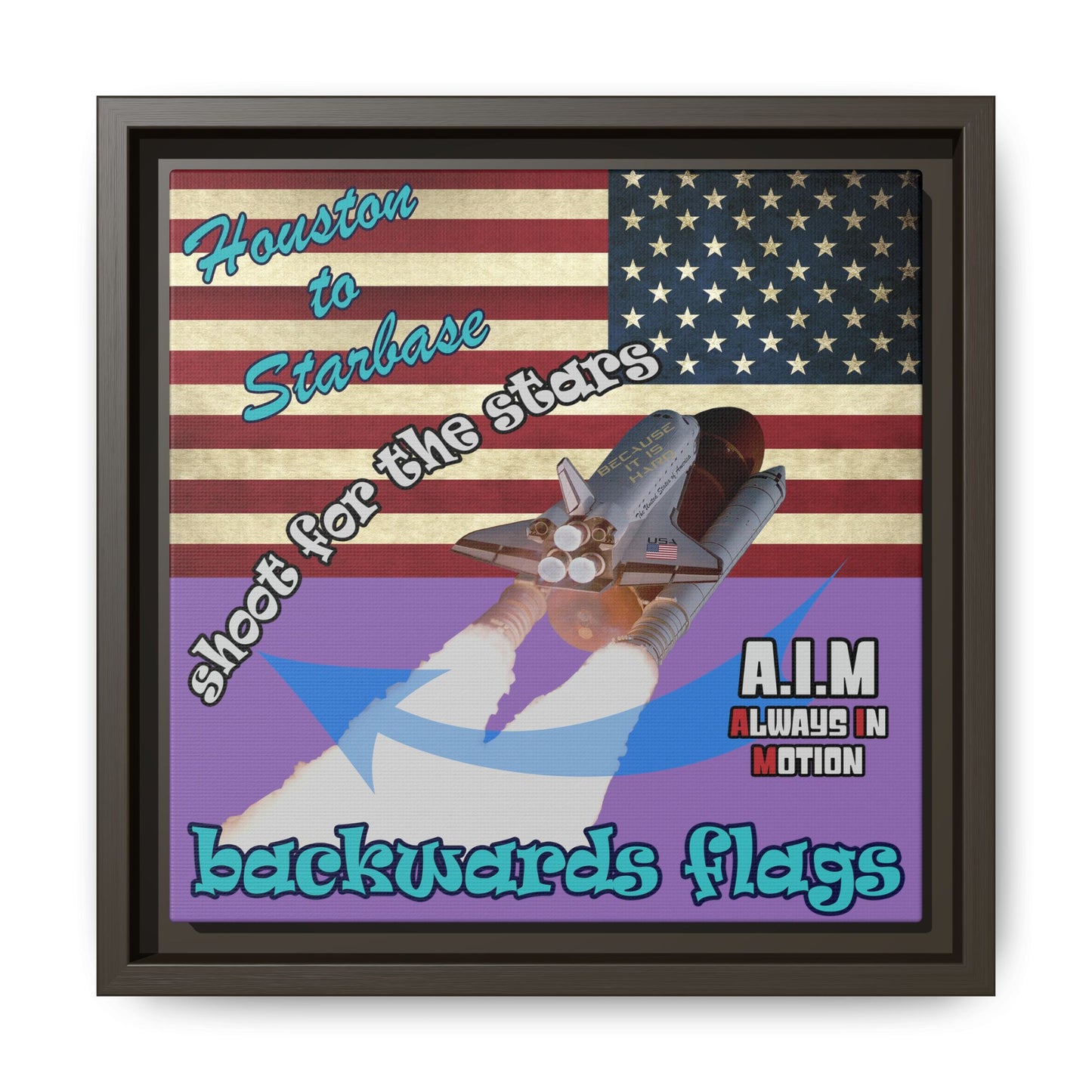 shoot for the stars - framed canvas art (light purple)