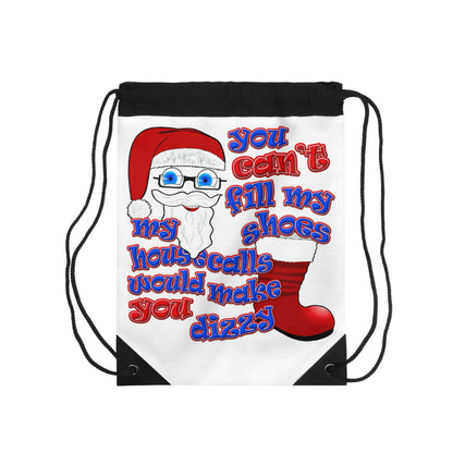 santa's shoes - Drawstring Bag (white)