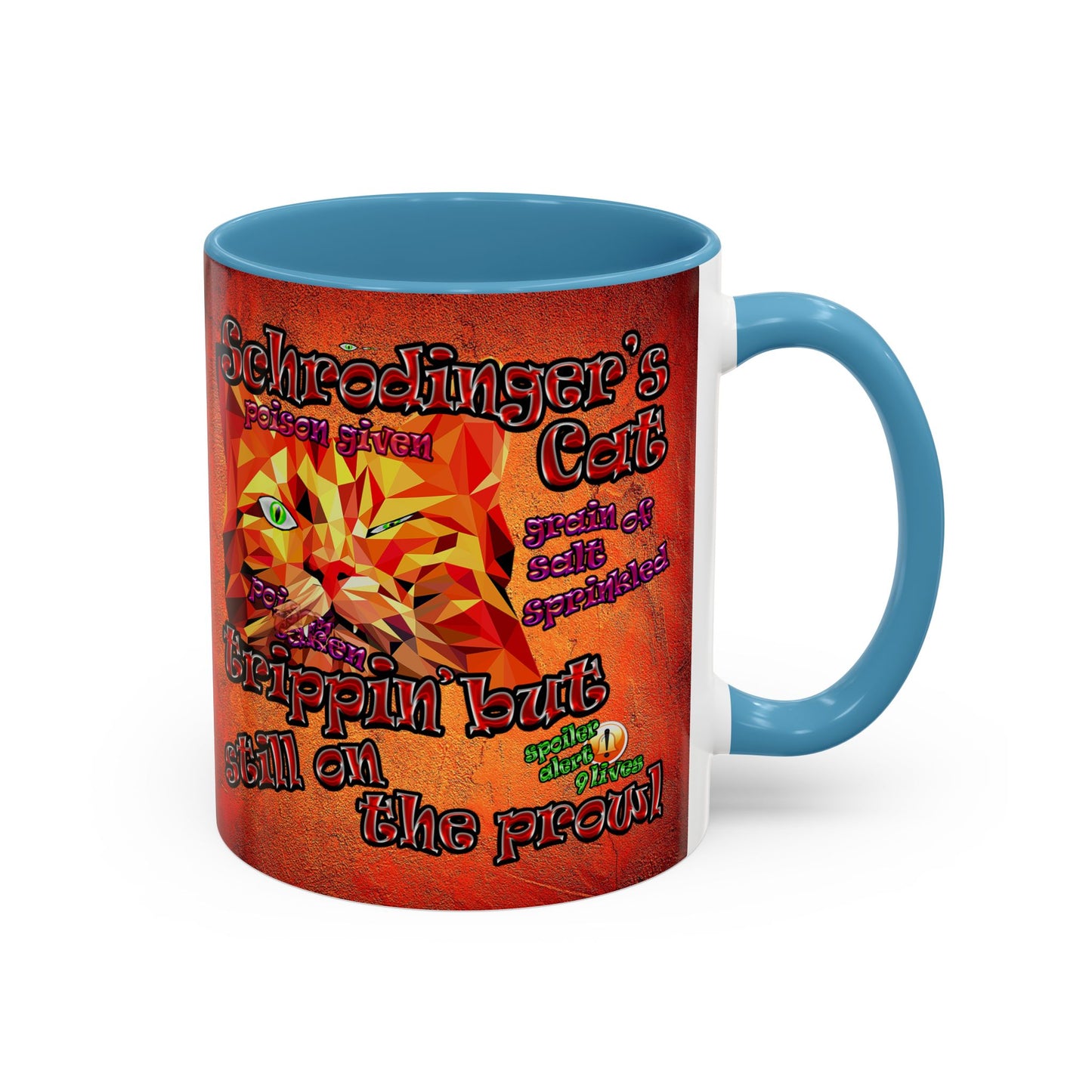 schrodinger's cat - Accent Mug (burnt orange)