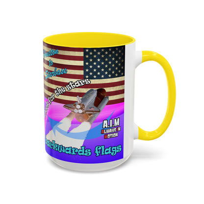 shoot for the stars - Accent Mug (purple-pink wave)