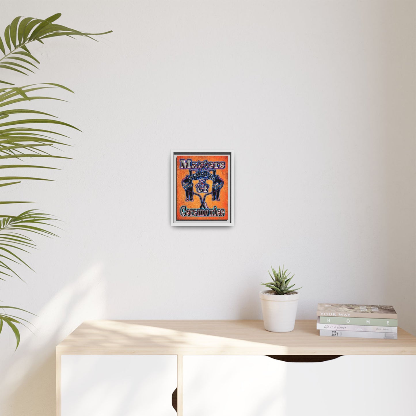 em cee squared - framed canvas art (burnt orange)