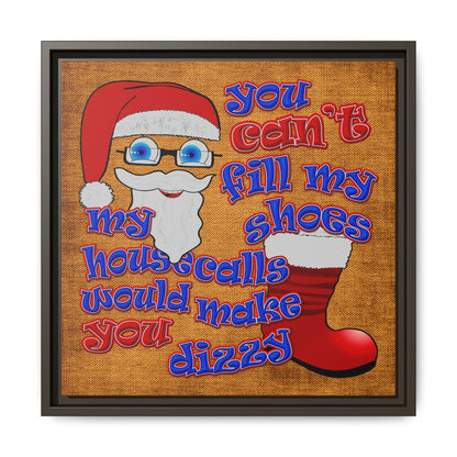 santa's shoes - framed canvas art (brown papyrus)