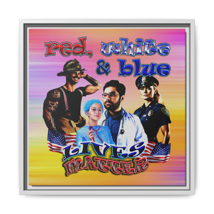rw&b lives matter - framed canvas art (color blur)