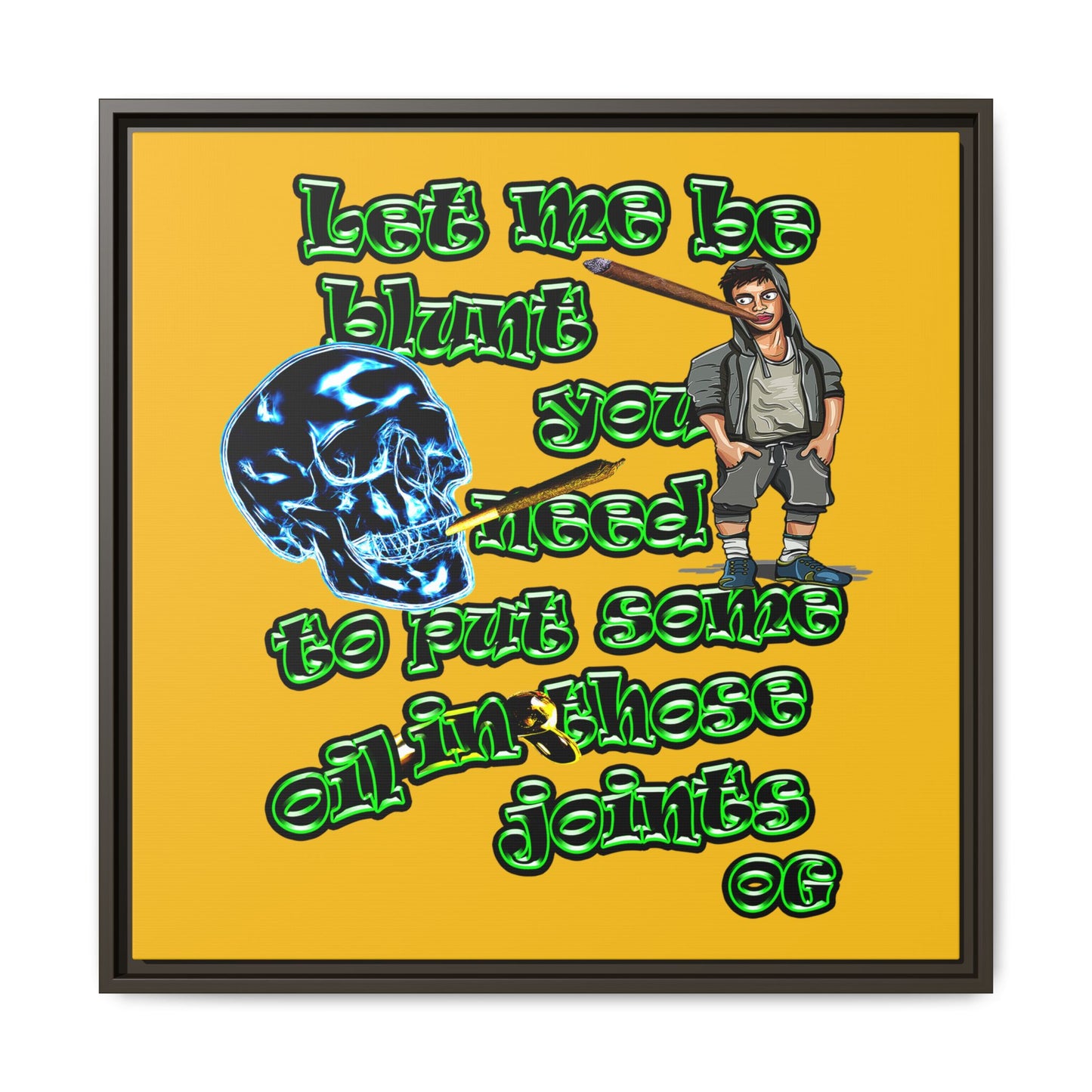 og - framed canvas art (yellow)