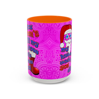 santa's shoes - Accent Mug (pink swirl)