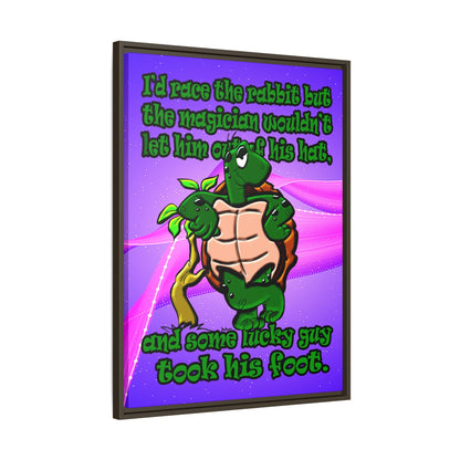 turtle race - framed canvas art (purple-pink wave)