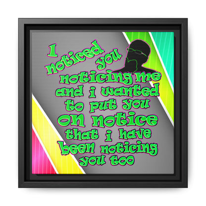 noticed you noticing - framed canvas art (rainbow split)