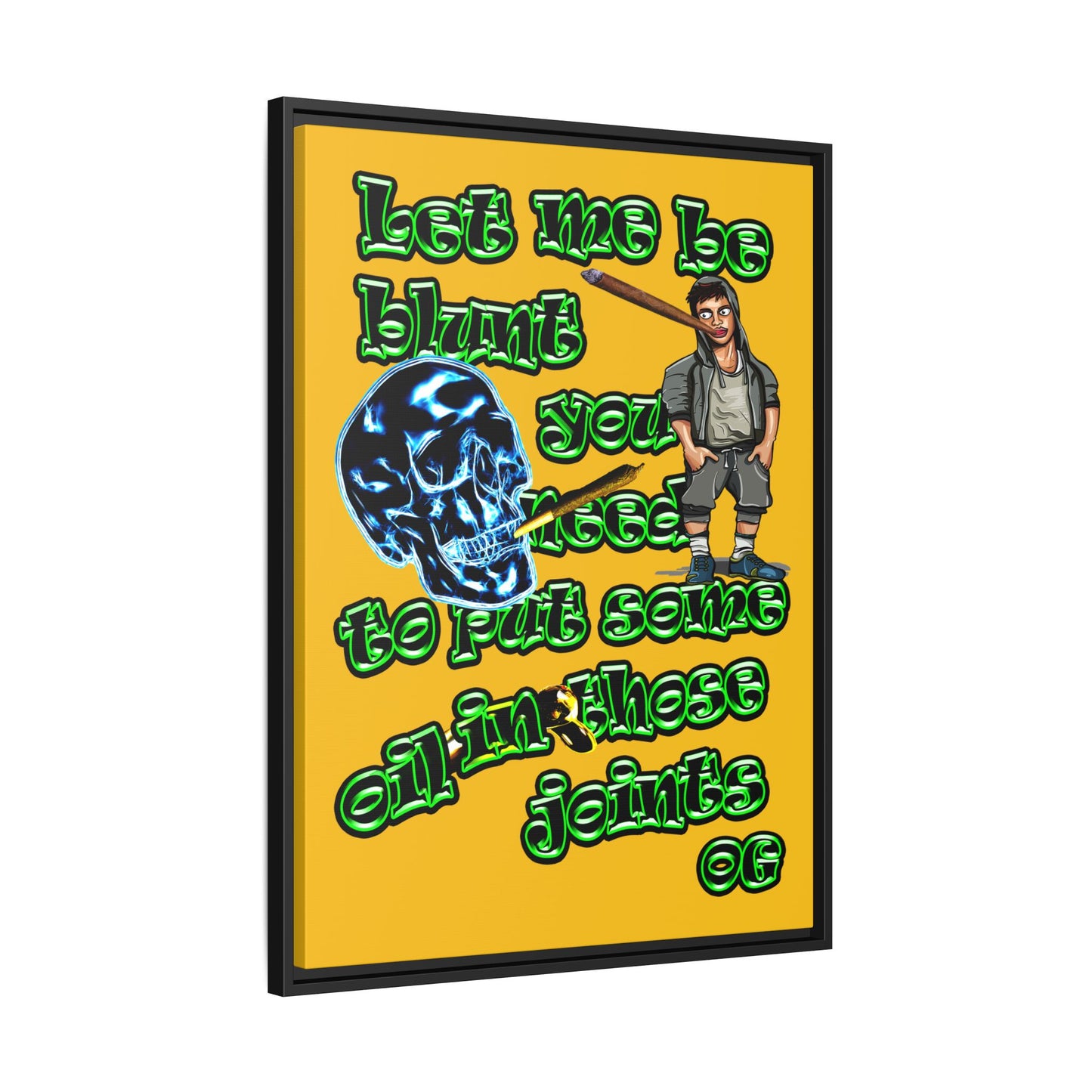og - framed canvas art (yellow)