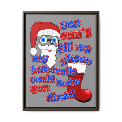 santa's shoes - framed canvas art (grey)