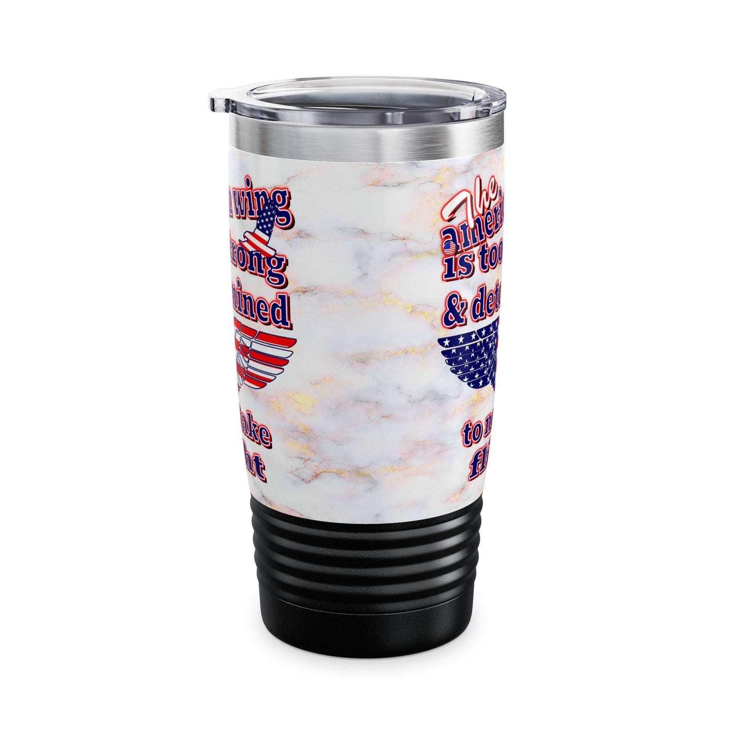 american wing - Ringneck Tumbler, 20oz (white marble)