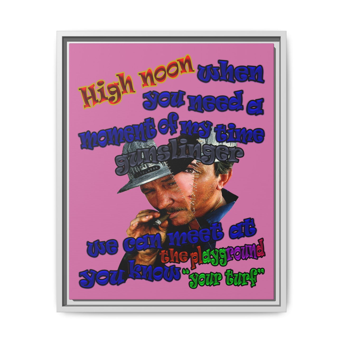 high noon - framed canvas art (light pink)