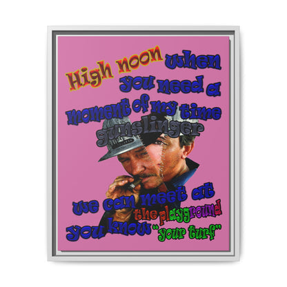 high noon - framed canvas art (light pink)
