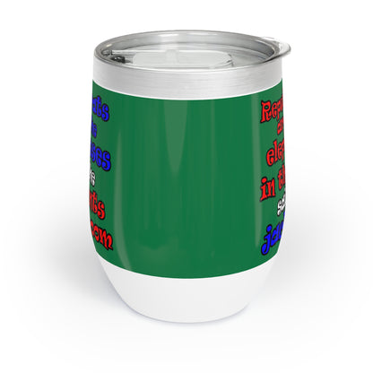 donkeys and elephants - Chill Wine Tumbler (dark green)