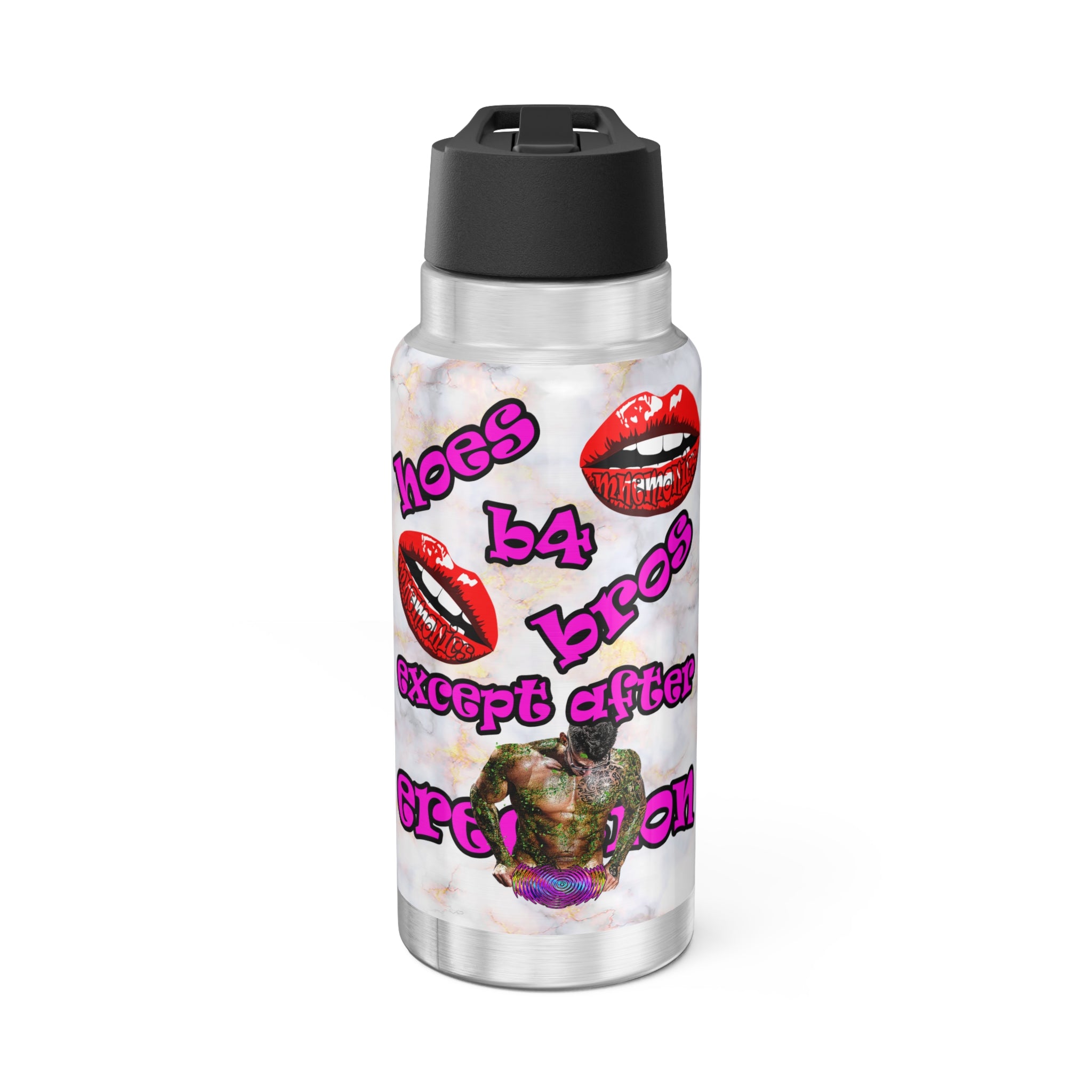 hoes b4 bros - Gator Tumbler, 32oz  (white marble)