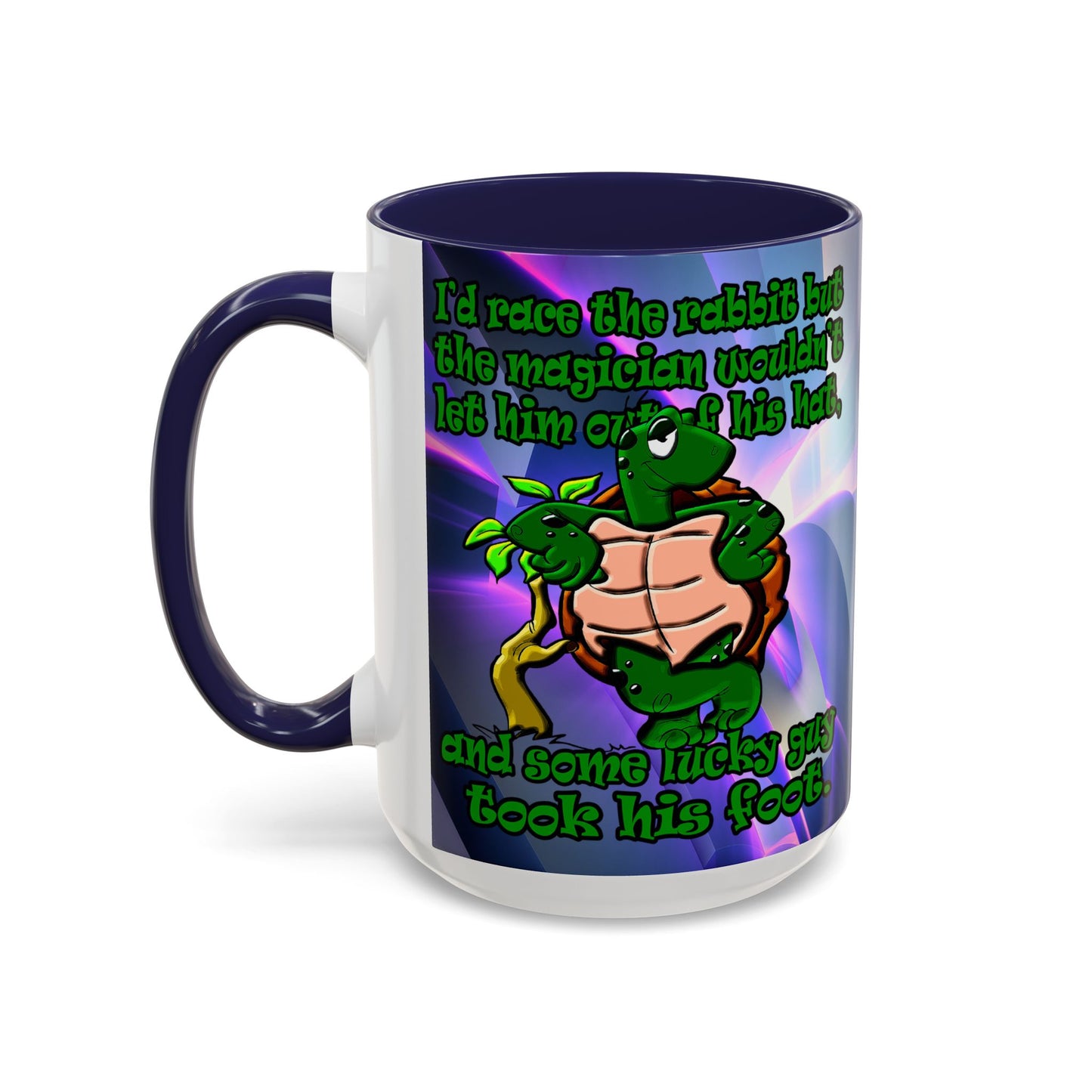 turtle race - Accent Mug (grey-pink wave)