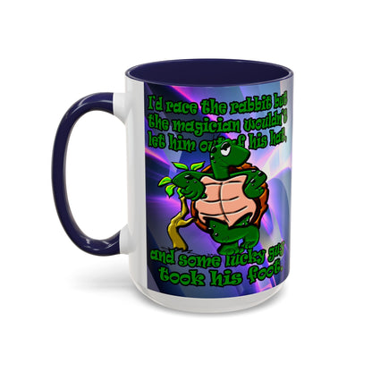 turtle race - Accent Mug (grey-pink wave)