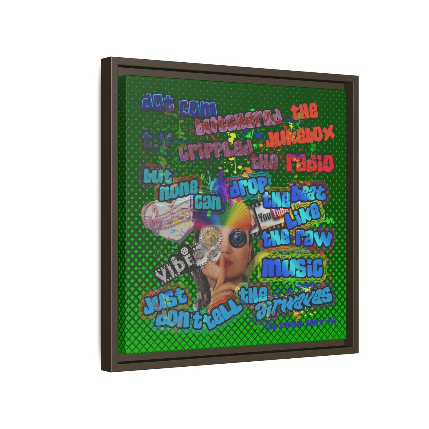 drop the beat - framed canvas art (logo green)