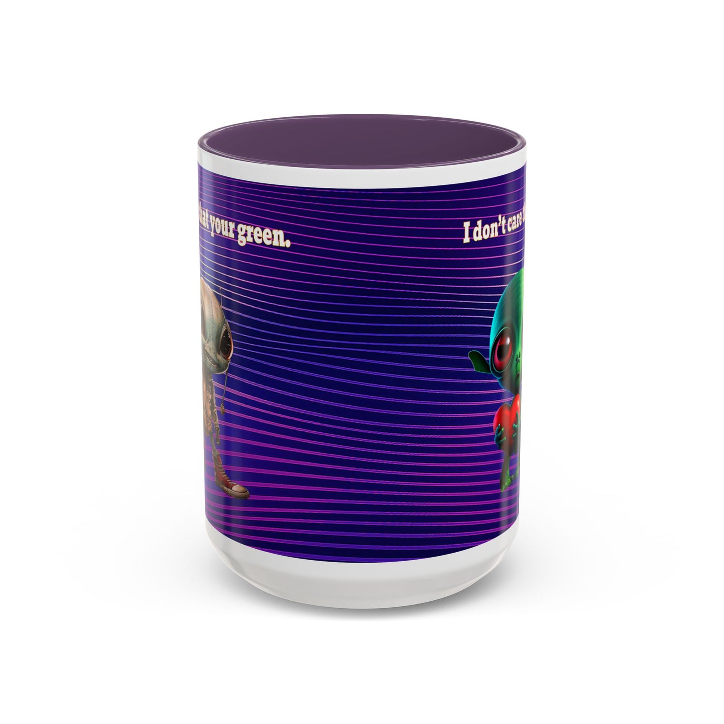 I don't care that your grey - Accent Mug (purple wave)