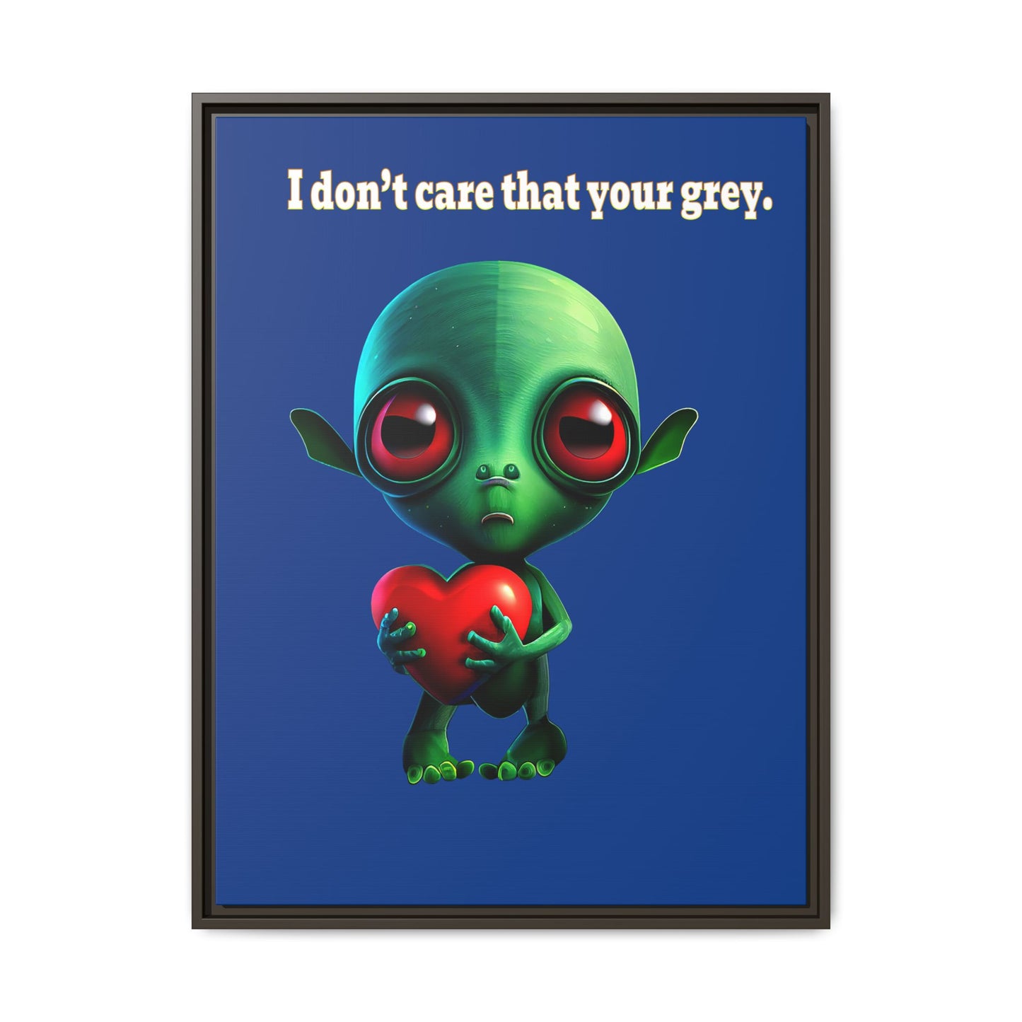 I don't care that your grey - framed canvas art (dark blue)