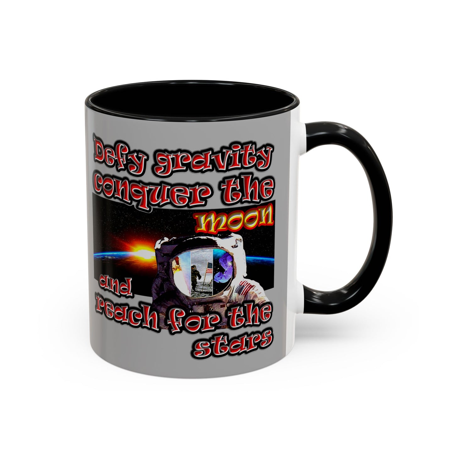 defy conquer reach - Accent Mug (light grey)