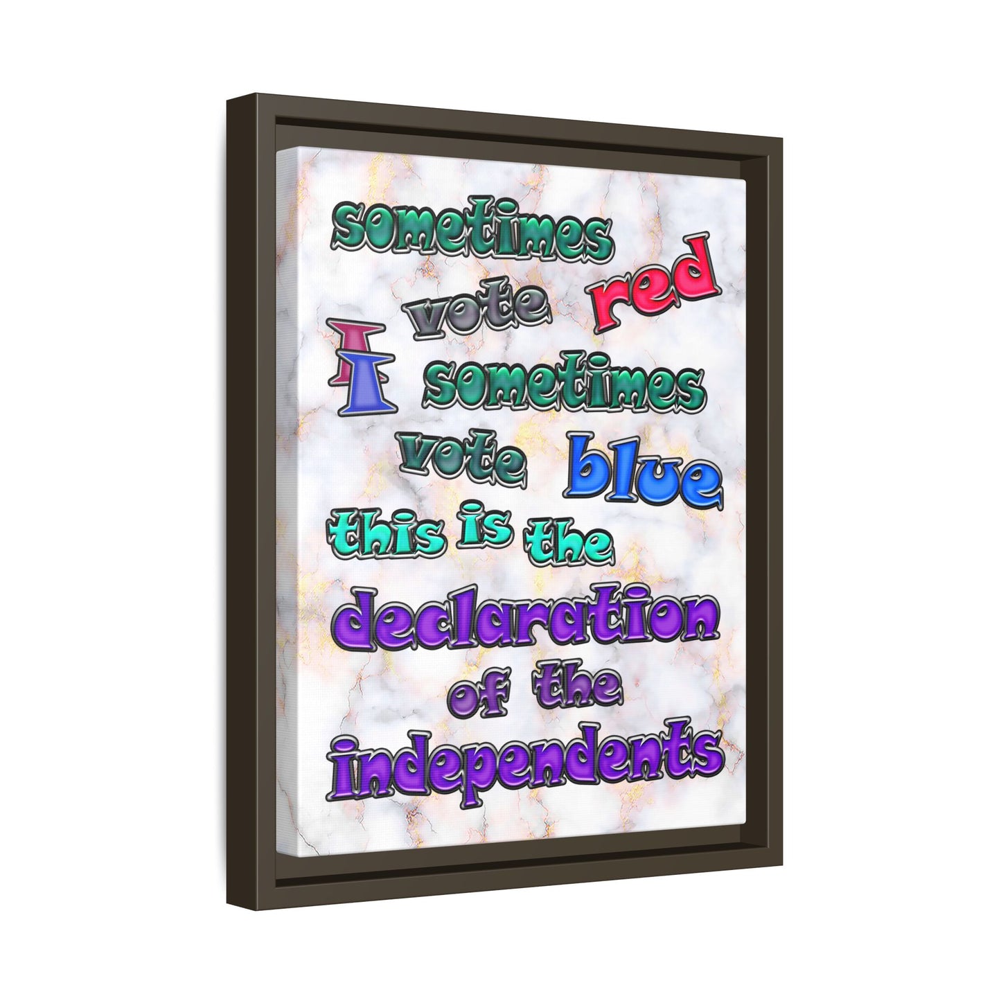 declaration of the independents - framed canvas art (white marble)