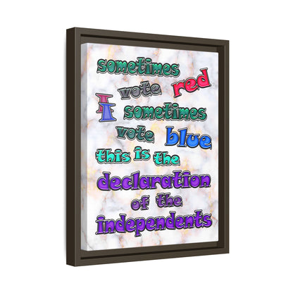 declaration of the independents - framed canvas art (white marble)