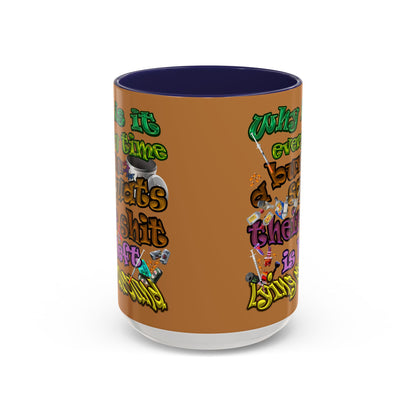 the bum's shit - Accent Mug (light brown)
