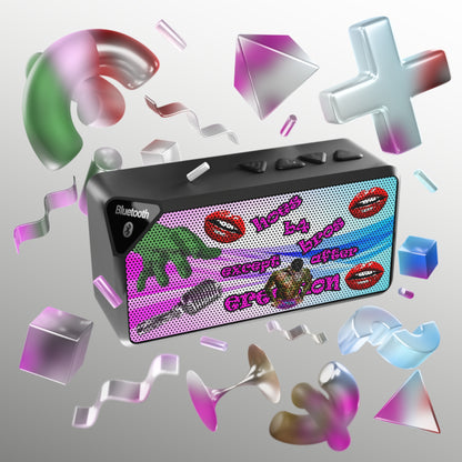 hoes b4 bros - Jabba Bluetooth Speaker (light blue-pink wave)