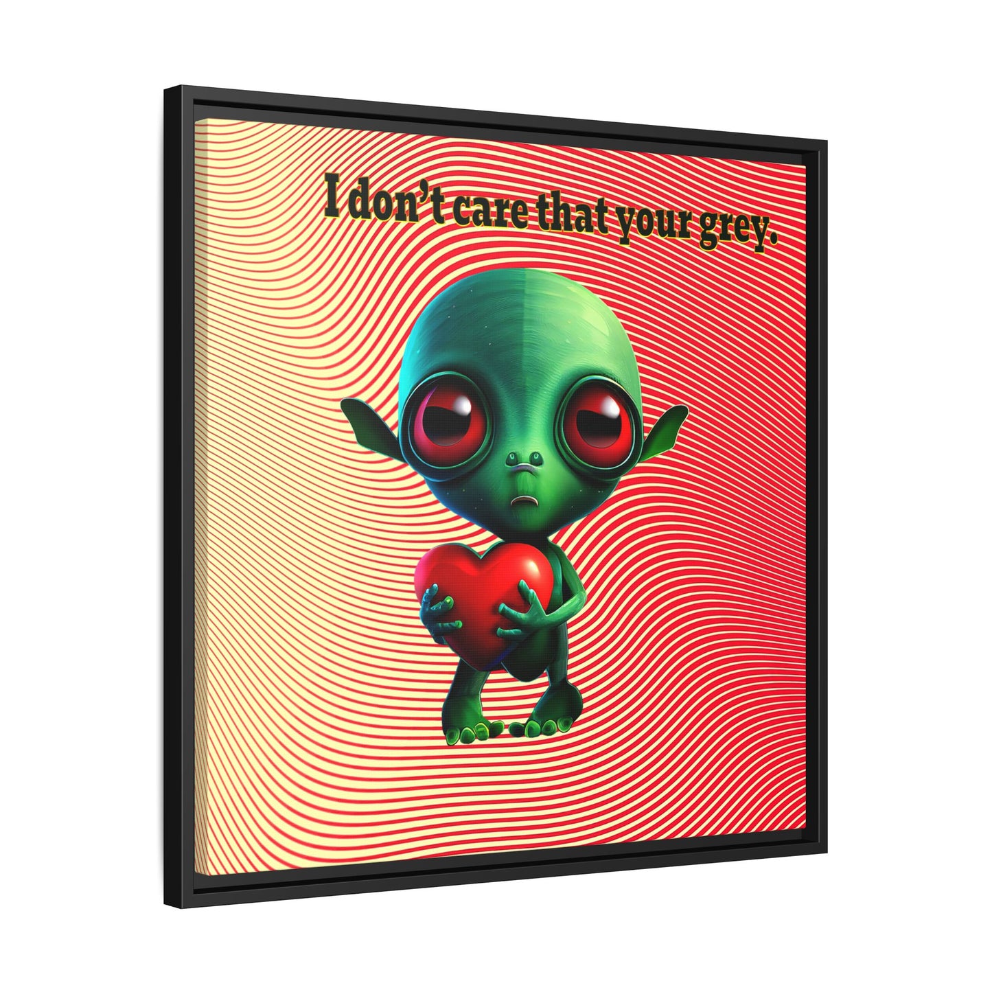 I don't care that your grey - framed canvas art (yellow-orange wave)