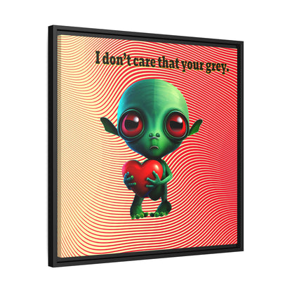I don't care that your grey - framed canvas art (yellow-orange wave)