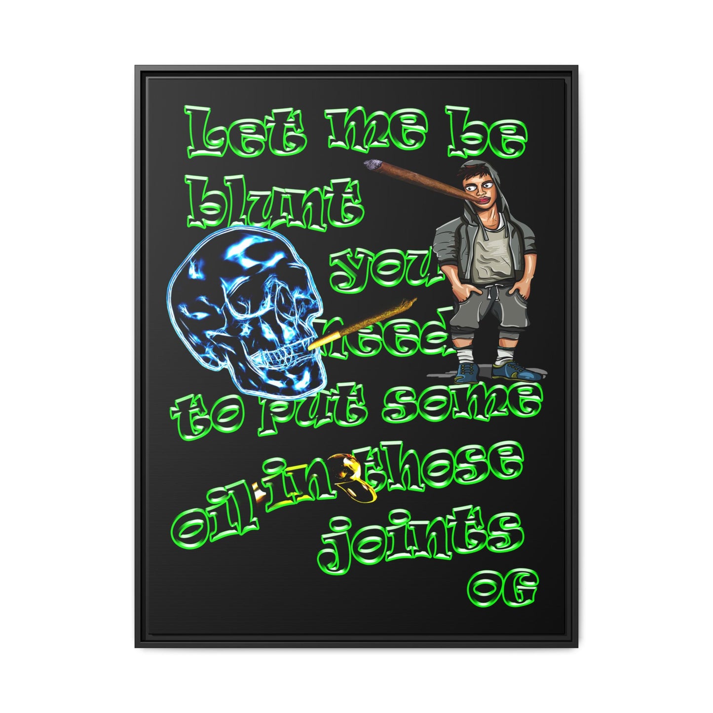 og - framed canvas art (black)