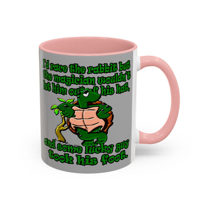 turtle race - Accent Mug (light grey)