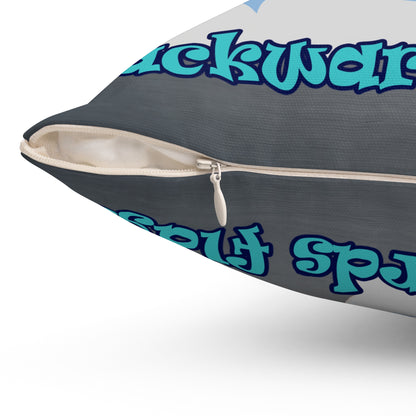 shoot for the stars - Spun Polyester Square Pillow - (grey-light grey)