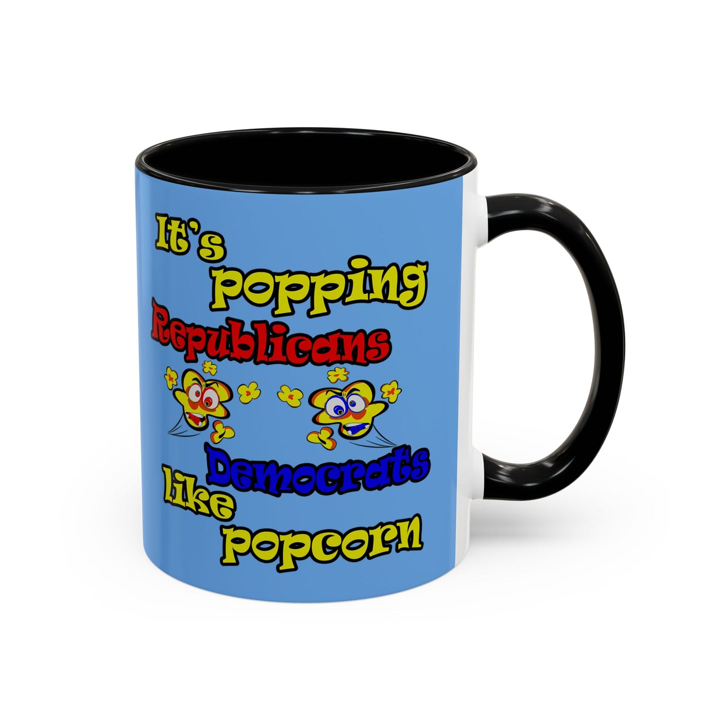 popping like popcorn - Accent Mug (light blue)