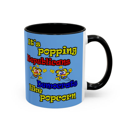 popping like popcorn - Accent Mug (light blue)