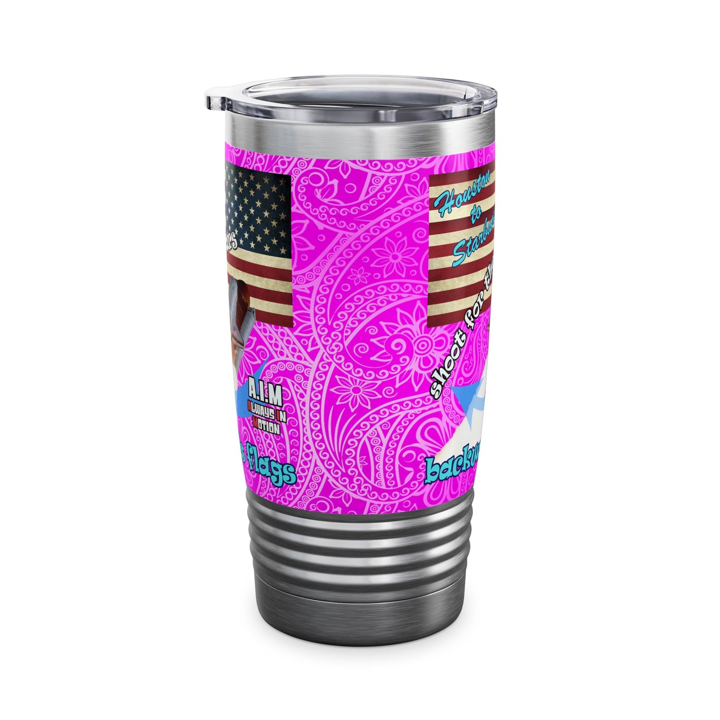 shoot for the stars - Ringneck Tumbler, 20oz (pink swirl)