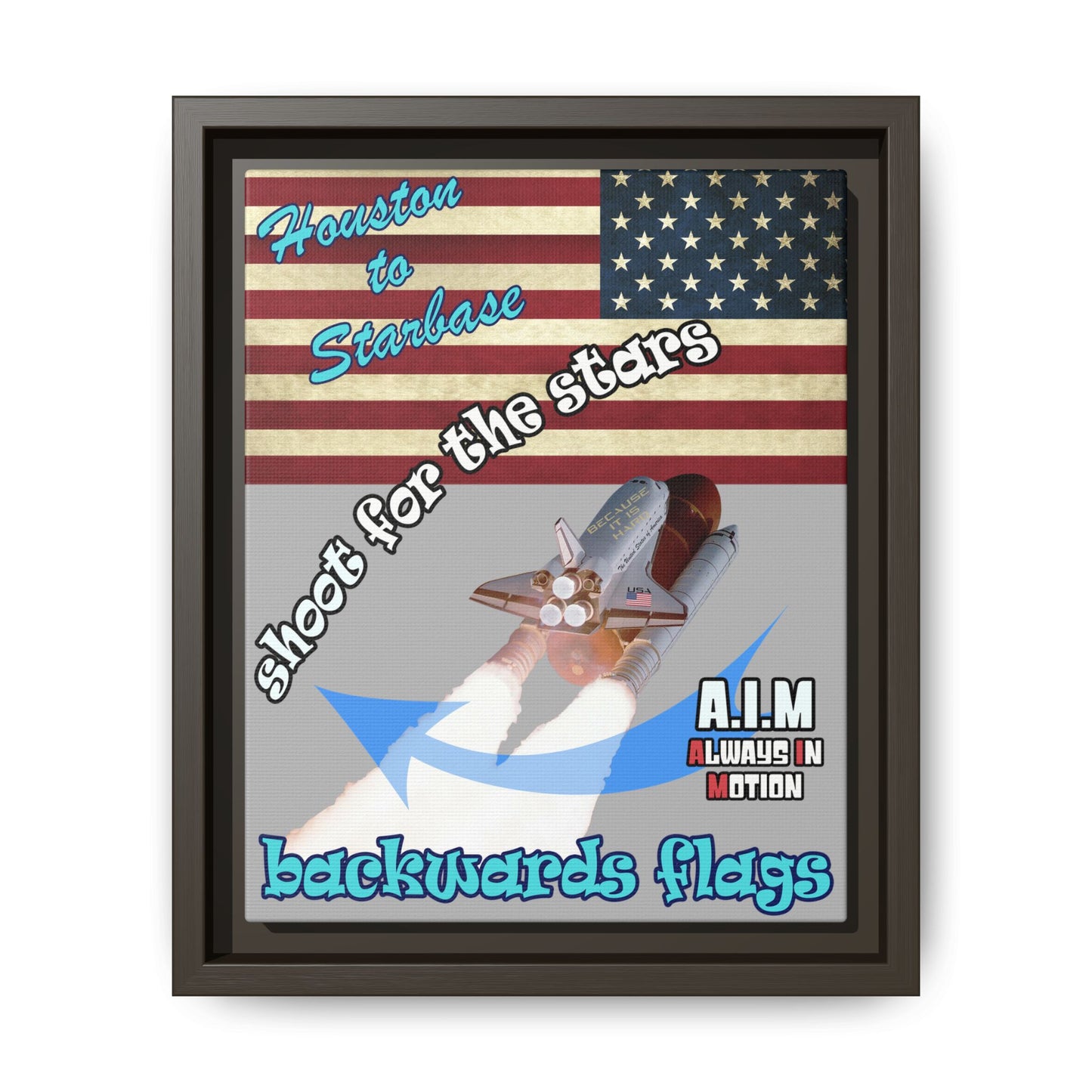 shoot for the stars - framed canvas art (light grey)