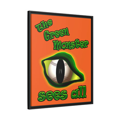 green monster - framed canvas art (orange)