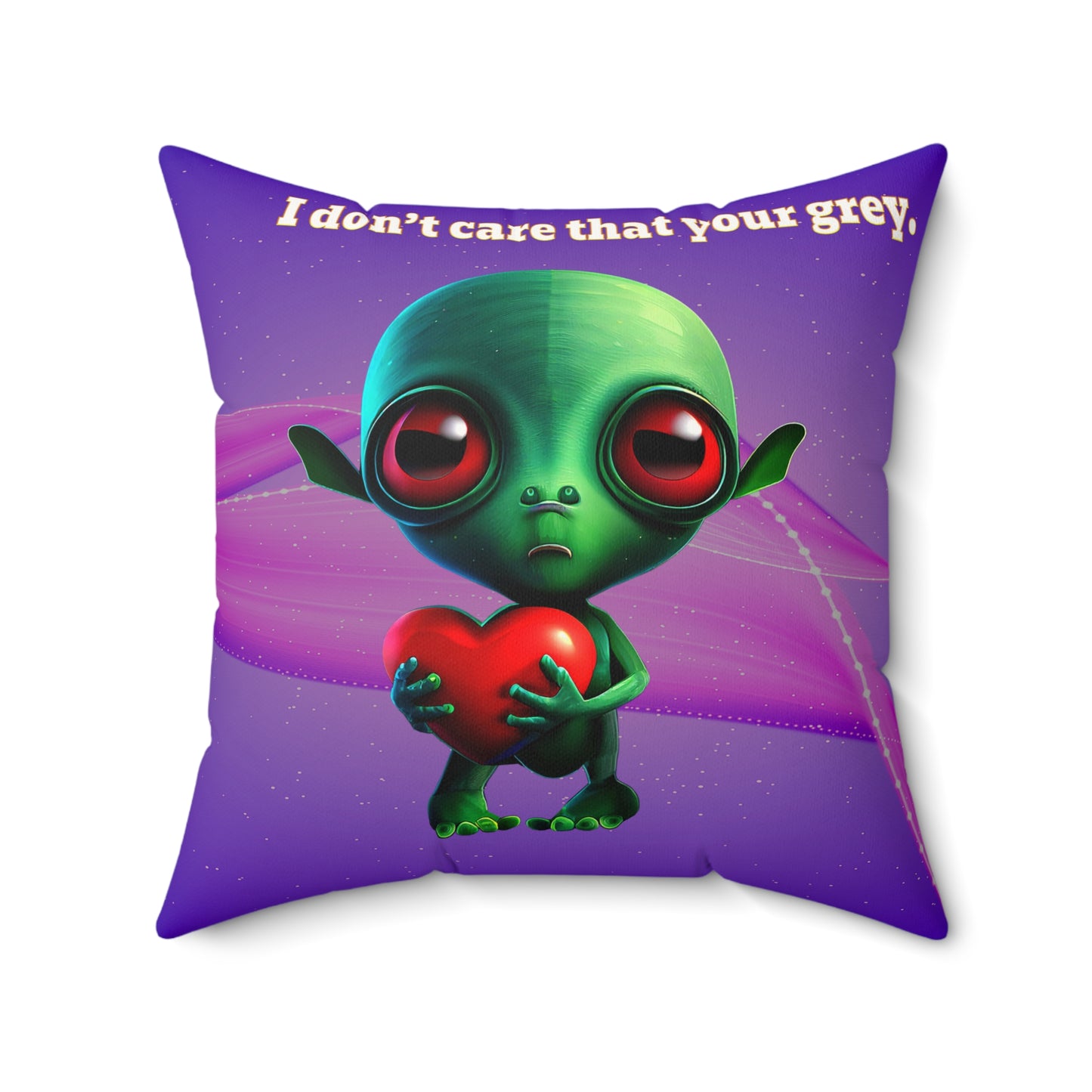 I don't care that your grey - Faux Suede Square Pillow - (purple-pink wave)