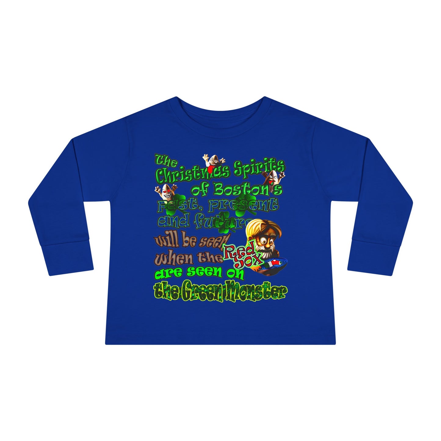 christmas spirits of boston - Toddler Long Sleeve Tee
