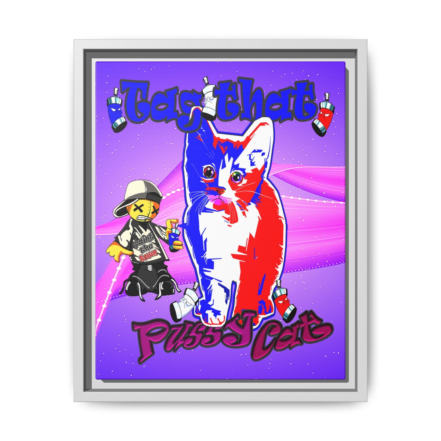 tag that - framed canvas art (purple-pink wave)