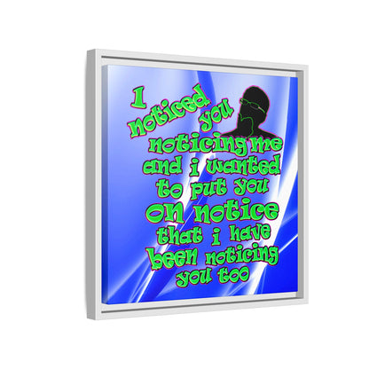 noticed you noticing - framed canvas art (blue-white wave)