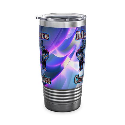 em cee squared - Ringneck Tumbler, 20oz (grey-pink wave)