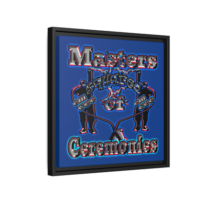 em cee squared - framed canvas art (dark blue)