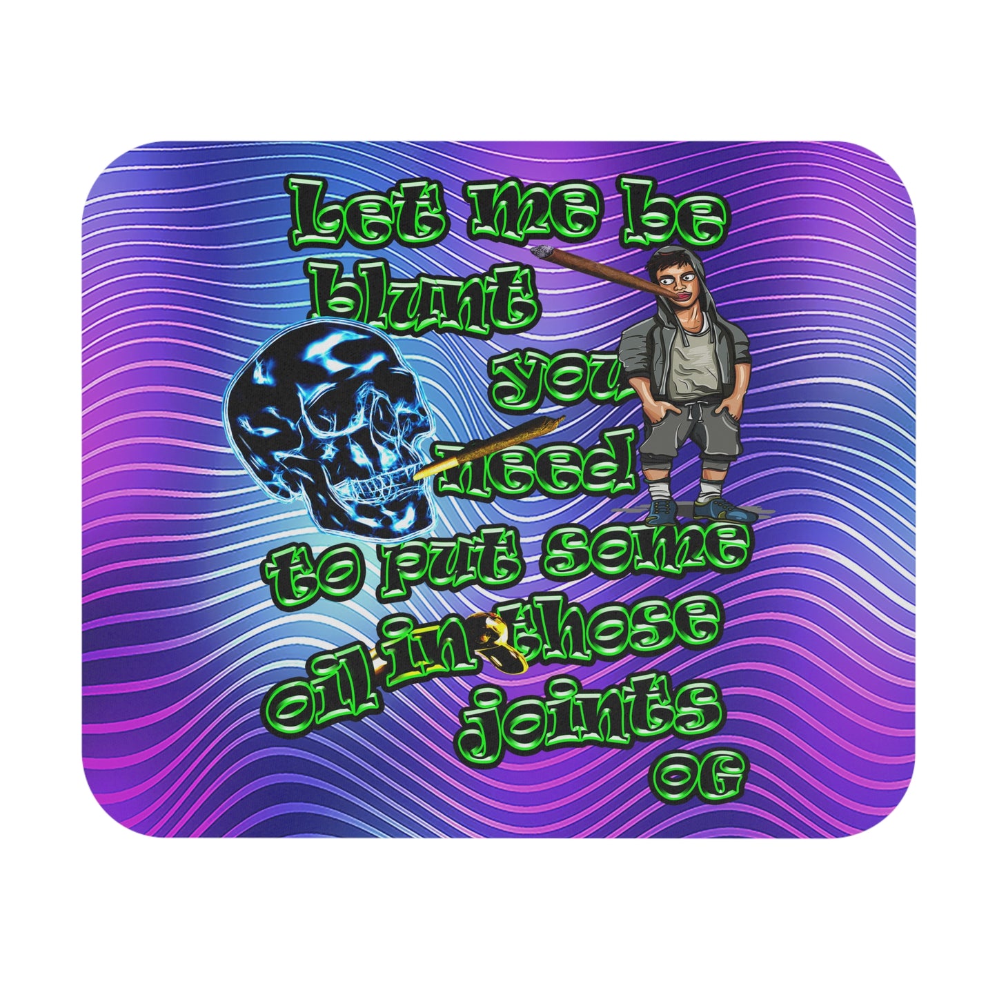 og - Mouse Pad (Rectangle) (purple wave)