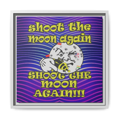shoot the moon again - framed canvas art (purple wave)