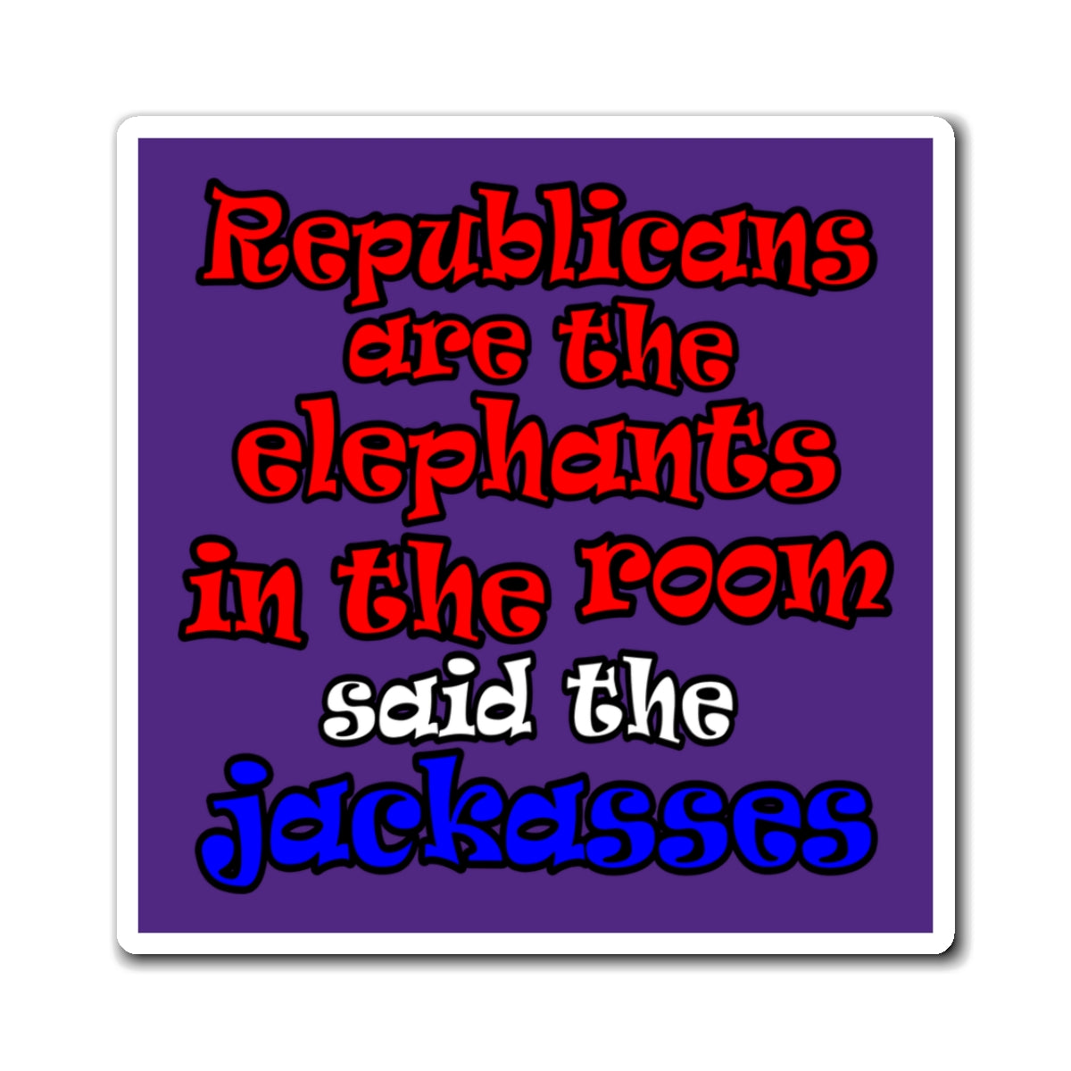 donkeys and elephants - Magnets - (purple)